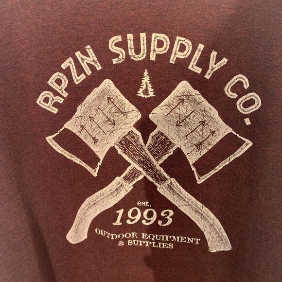 Rpzn Supply Co Burgundy TShirt Large - Picture 2 of 4